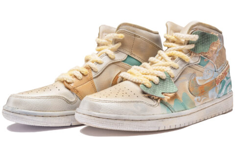 Jordan Air Jordan 1 Abrasion Resistant Mid top Basketball Shoes Men’s Brown