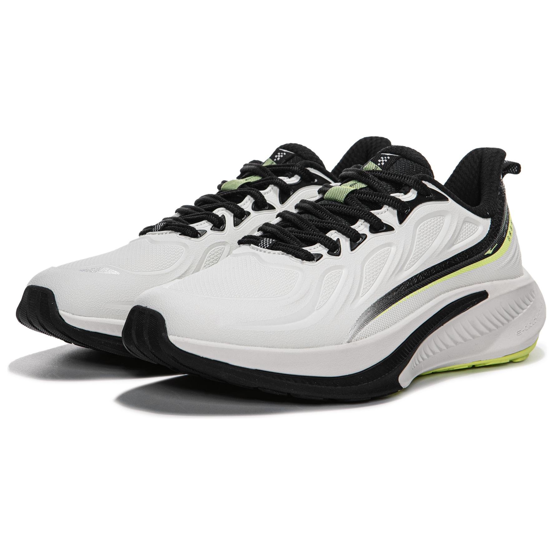 Erke Slip Resistant, Abrasion Resistant, Lightweight, Rebound Low top Running Shoes Men’s White Black