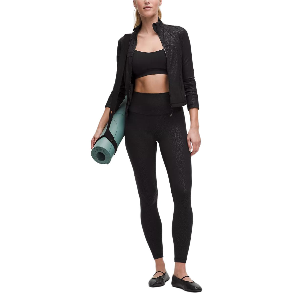 Lululemon Define Jackets & Coats Women’s Leopard Print Daisy Embossed Black