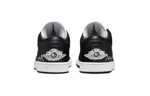 Jordan Air Jordan 1 Carbon Black Leather Support Low top Vintage Basketball Shoes Unisex Black White