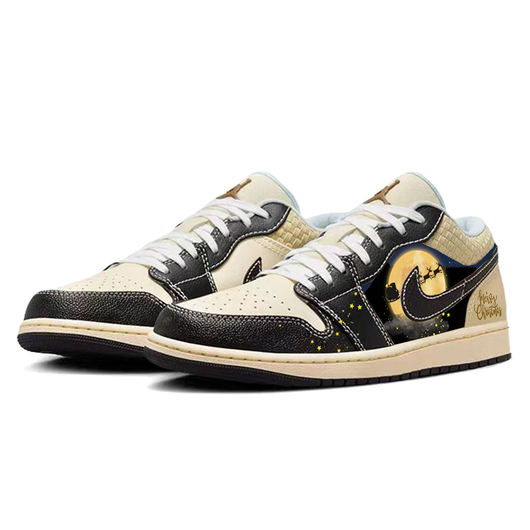 Jordan Air Jordan 1 Versatile Slip Resistant Low top Vintage Basketball Shoes Men’s Black