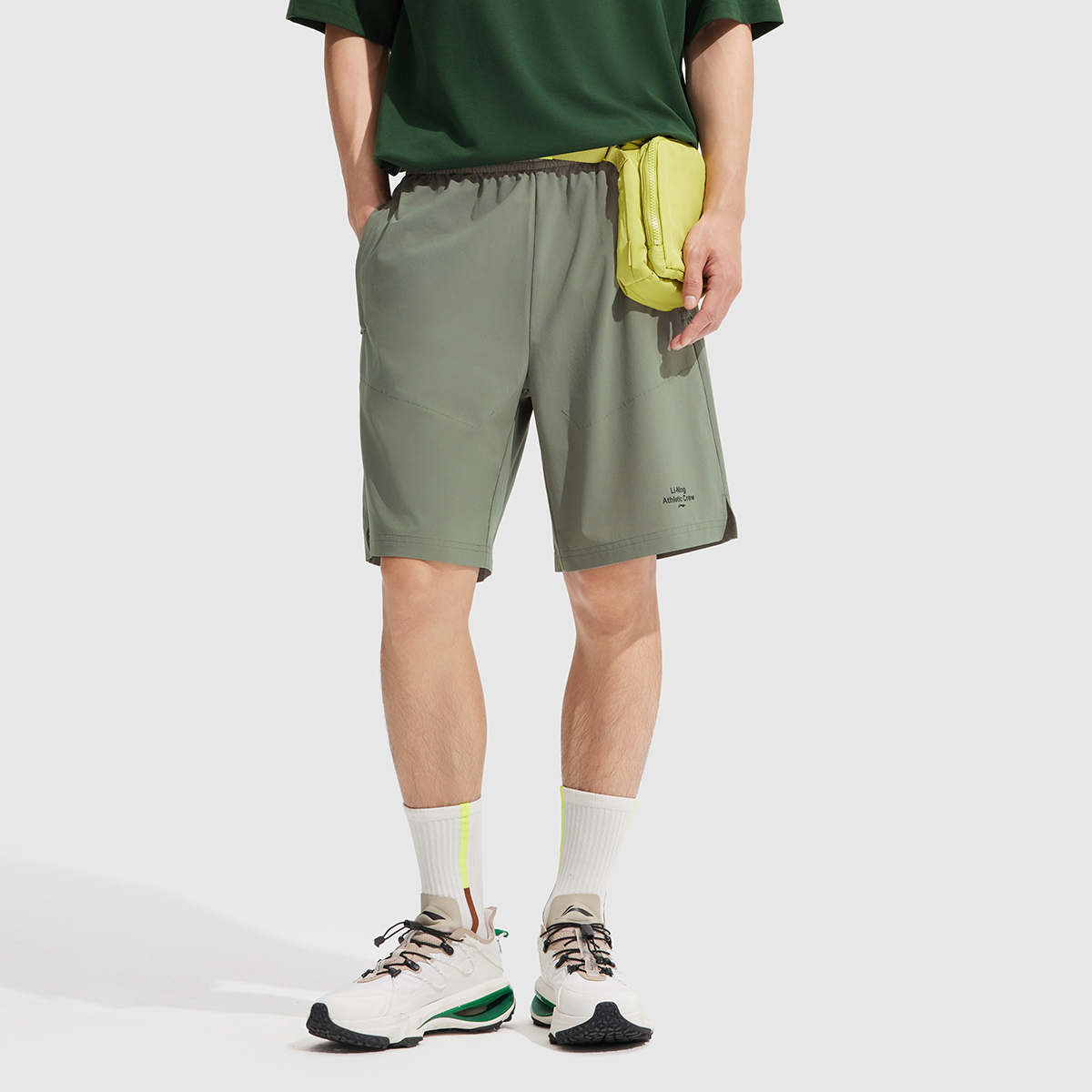 Li Ning Fitness Series Sports Shorts Men’s Tea Green