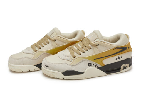 Jordan Air Jordan 4 Vintage Basketball Shoes Unisex Low Top Beige/Yellow/Brown