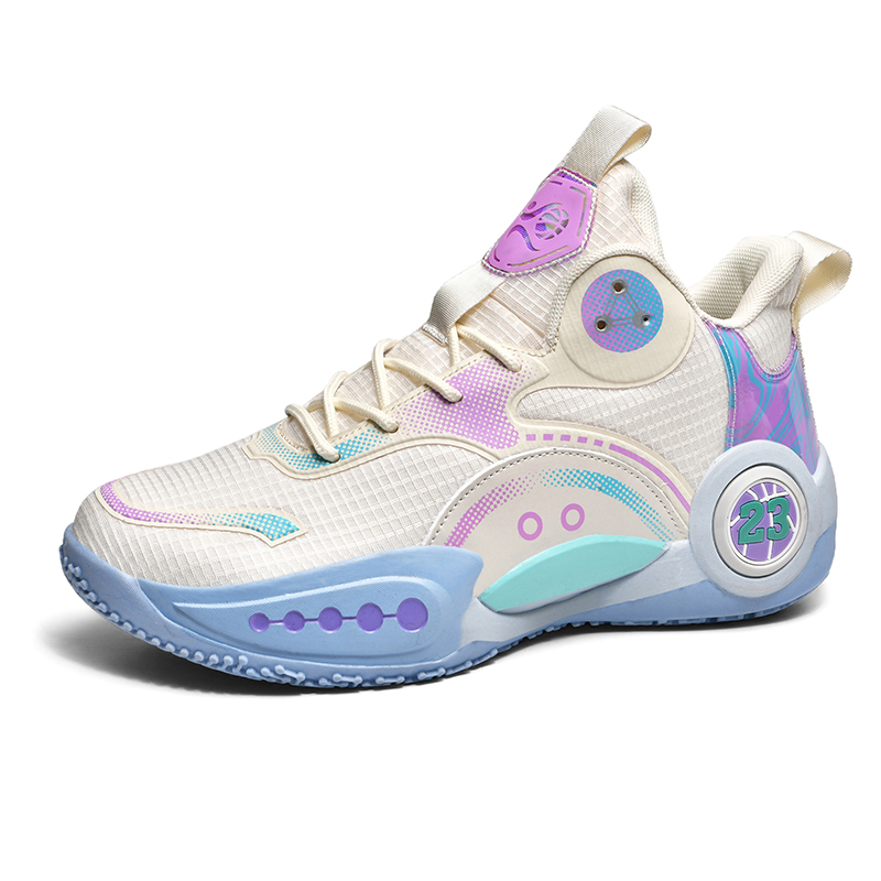 BIANSULONG Cushioning Slip Resistant Abrasion Resistant Low top Basketball Shoes Unisex Beige