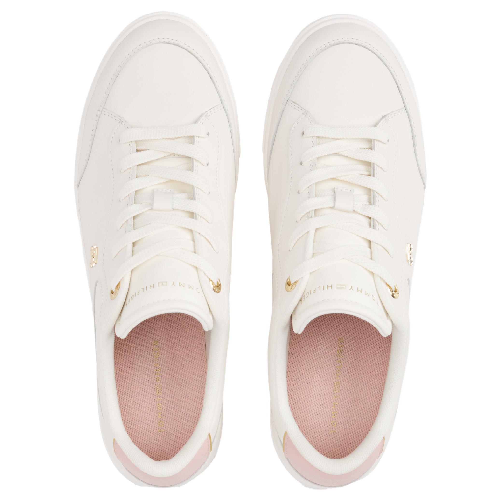 Tommy Hilfiger TH Monogram Leather Low top Tennis Shoes Women’s White