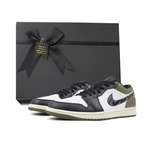 Jordan Air Jordan 1 Abrasion Resistant Low top Vintage Basketball Shoes Unisex Green