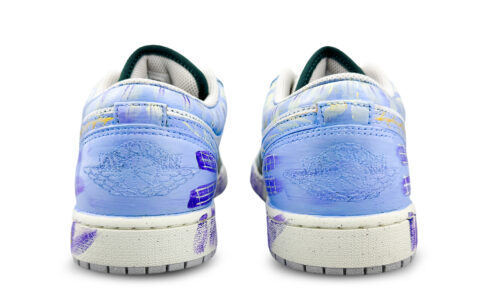 Jordan Air Jordan 1 Abrasion Resistant Low top Vintage Basketball Shoes Unisex Blue