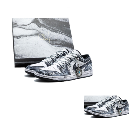 Jordan Air Jordan 1 Snowfield Divine Eyes, Marble Box Leather Slip Resistant, Abrasion Resistant, Height Increasing