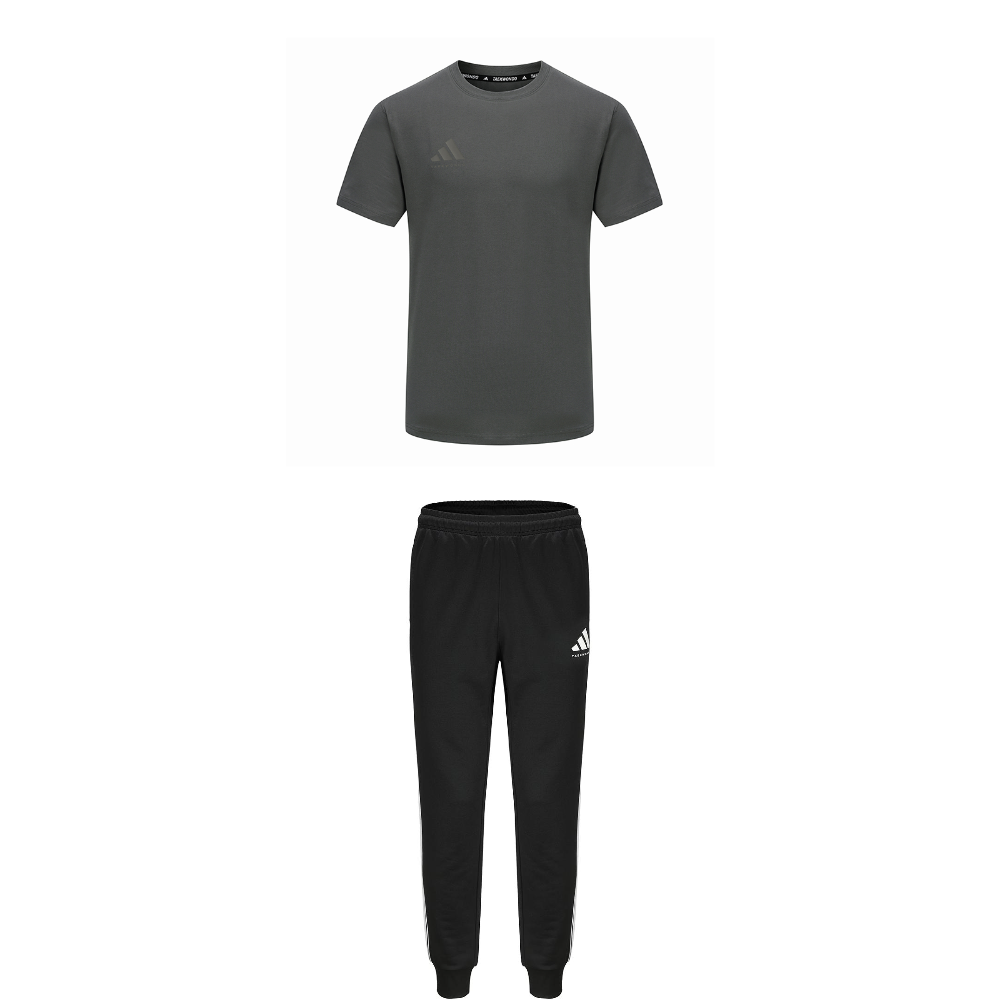 Adidas Taekwondo Casual Sportswear Unisex Set Gray+Black