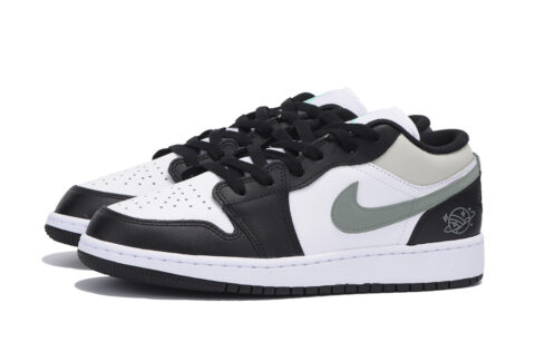 Jordan Air Jordan 1 Abrasion Resistant Slip Resistant Low top Vintage Basketball Shoes Men’s Black Gray