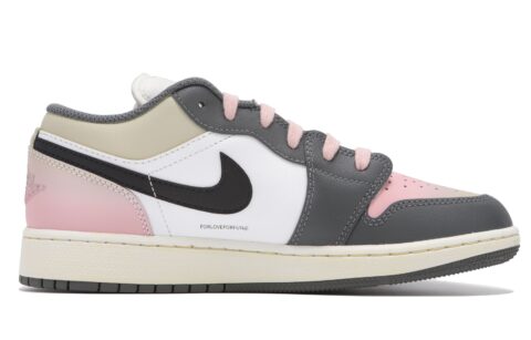 Jordan Air Jordan 1 Abrasion Resistant Low top Vintage Basketball Shoes Unisex Pink White