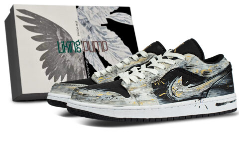 Jordan Air Jordan 1 Synthetic Leather Abrasion Resistant Low top Vintage Basketball Shoes Unisex Dark Gray
