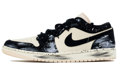 Jordan Air Jordan 1 Abrasion Resistant Abrasion Resistant Low top Vintage Basketball Shoes Unisex Black White Pink