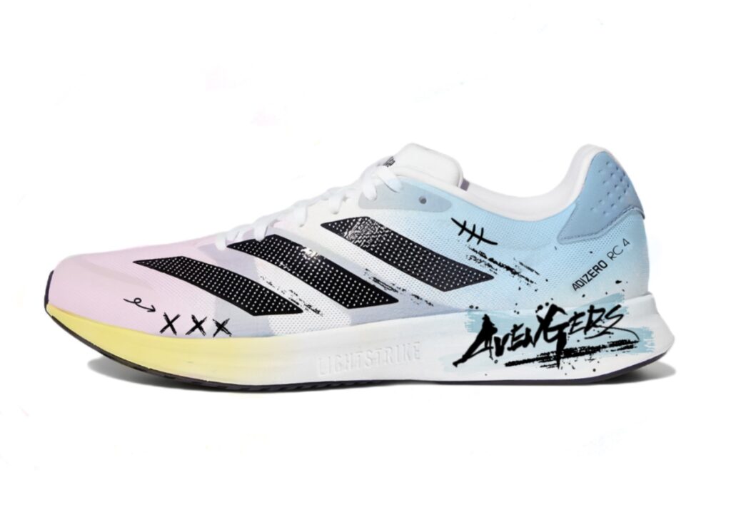 Adidas Adizero RC 4 Abrasion Resistant, Breathable, And Quick Dry Low top Running Shoes Men’s Pink Blue