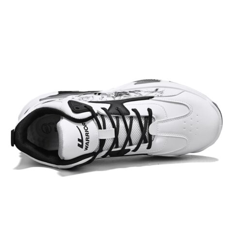 Warrior Slip Resistant, Abrasion Resistant, Height Increasing Low top Basketball Shoes Men’s White Black Gray