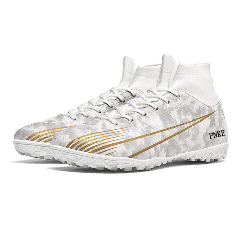 PNKE Slip Resistant And Abrasion Resistant Coverage Soccer Shoes Unisex White