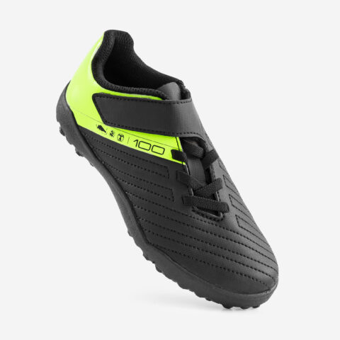 DECATHLON TF Turf Cushioning Slip Resistant Abrasion Resistant Soccer Shoes Unisex Black