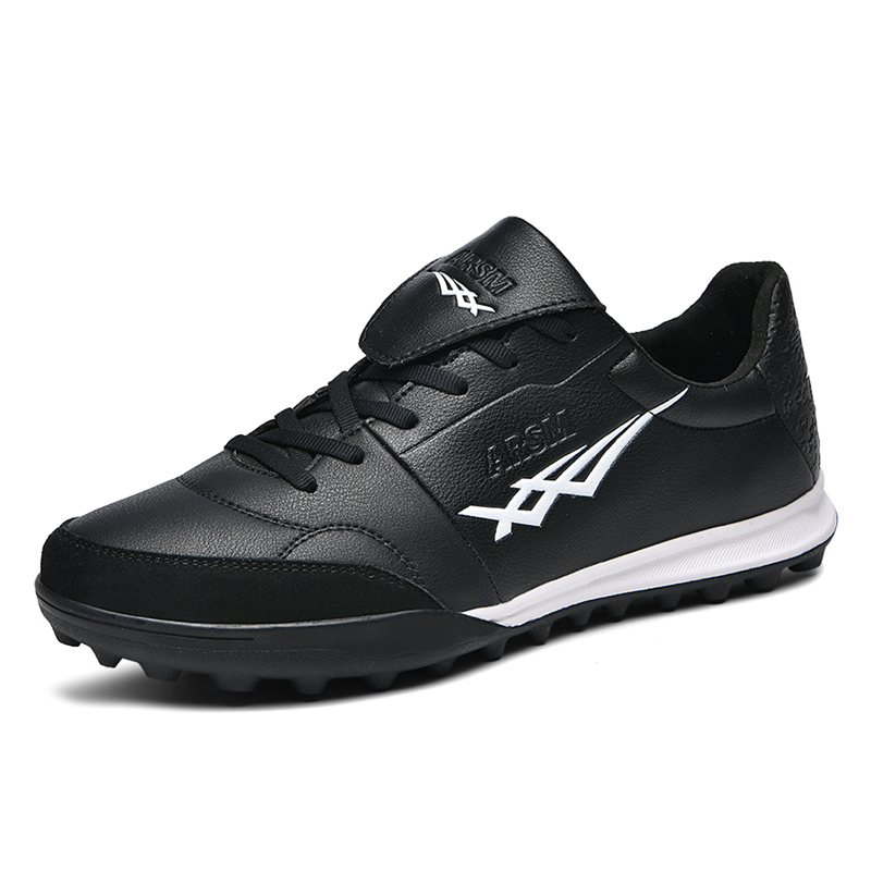 AISHIMENG TF Turf Artificial Turf Slip Resistant Abrasion Resistant Soccer Shoes Men’s Black