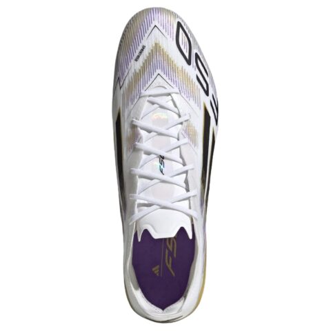 Adidas F50 ELITE Comfortable And Lightweight HG Hard Ground Abrasion Resistant Soccer Shoes Unisex White Black