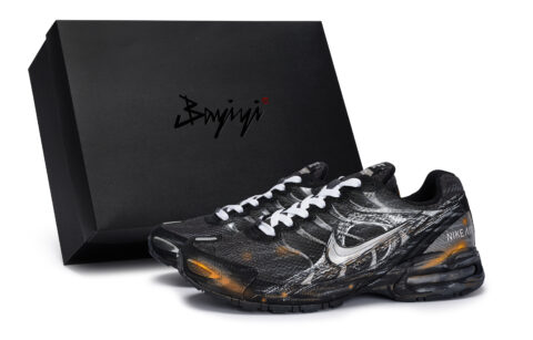 Nike Air Max Torch 4 Cushioning Slip Resistant Abrasion Resistant Low top Running Shoes Men’s Black White Silver Orange