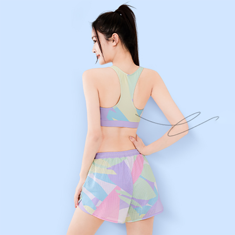 Li Ning Two Piece Swimsuit Women’s Pink Floral Swimsuit Set