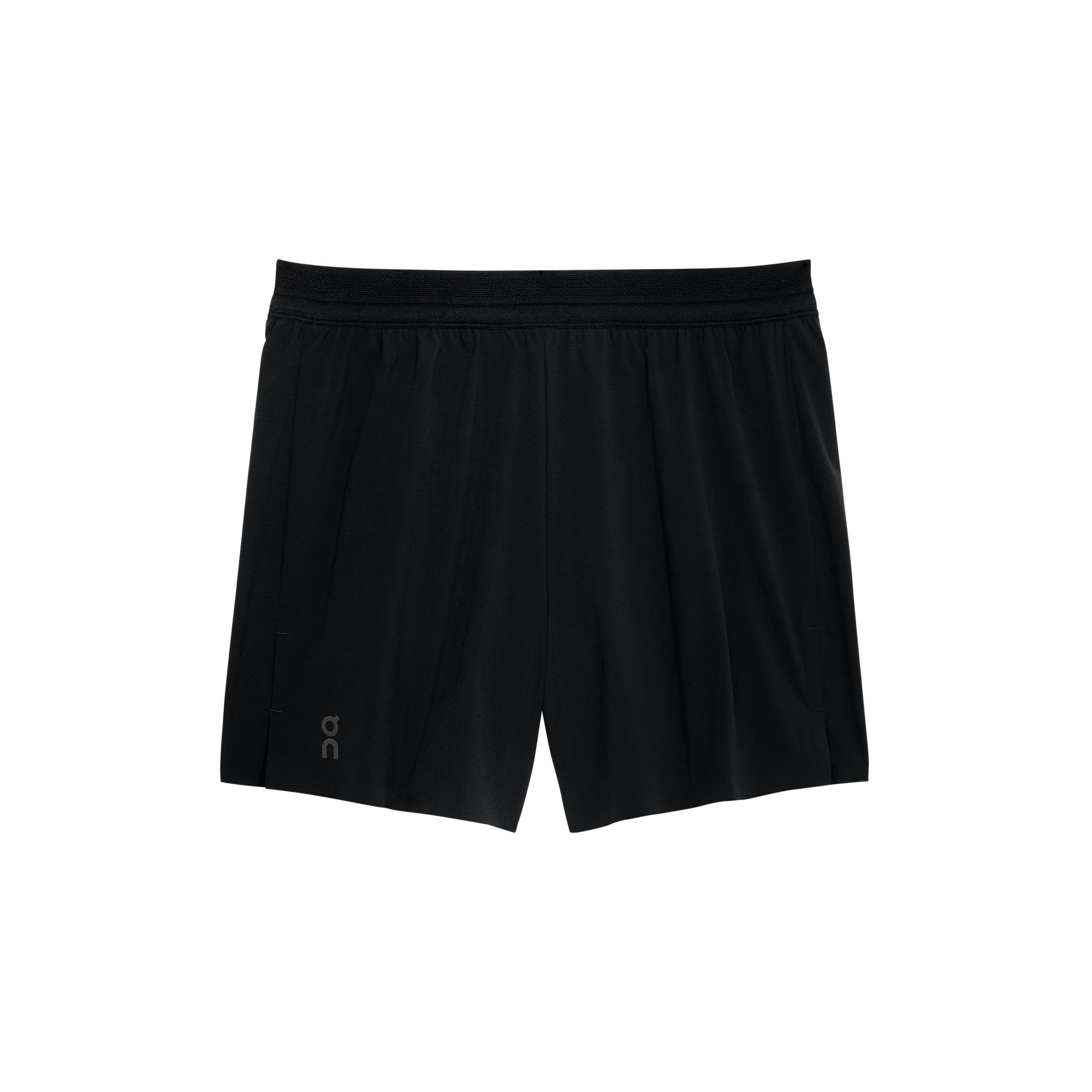 On logo-print performance shorts