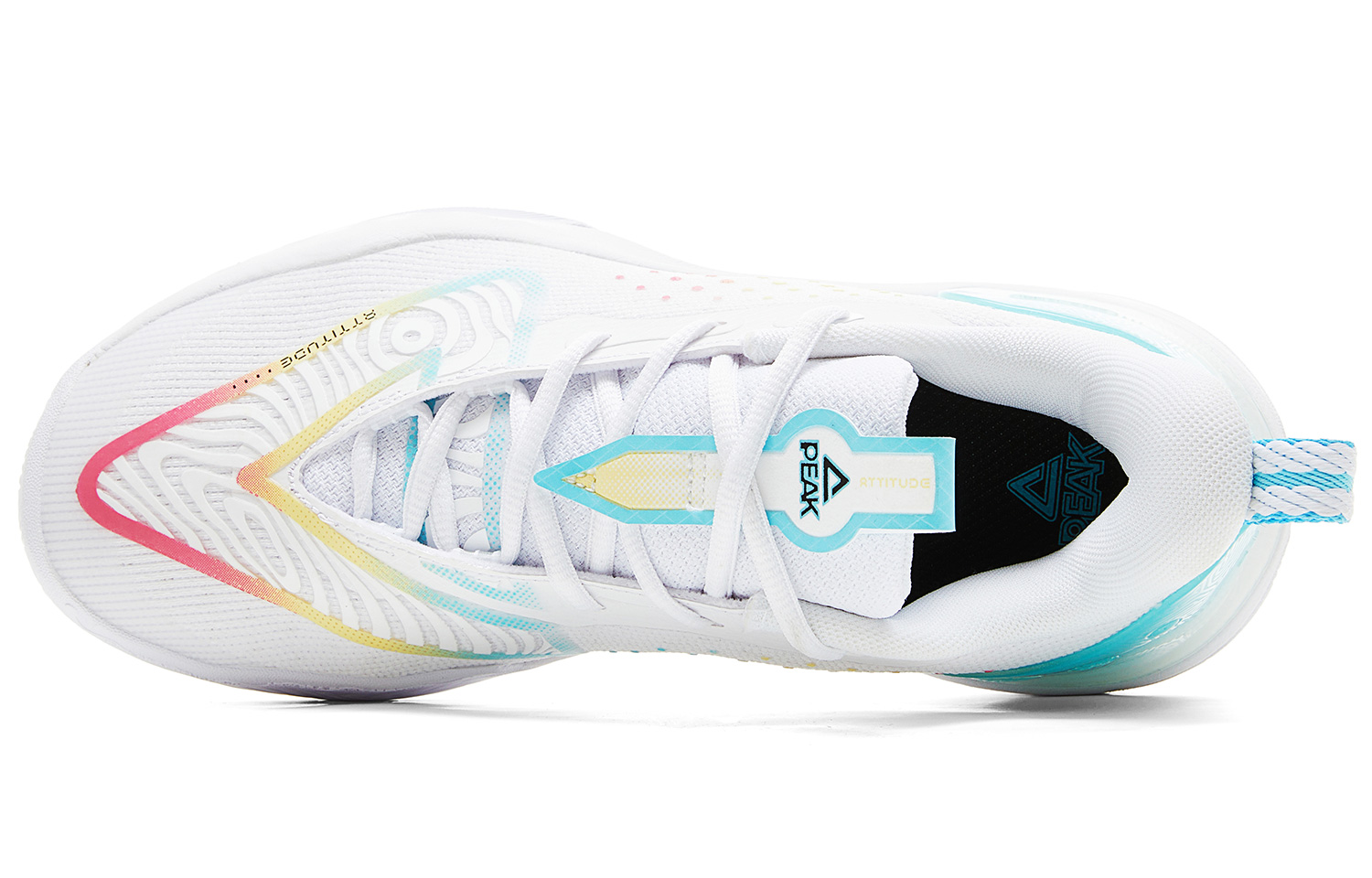 PEAK Basketball Shoes Women’s Low Top All White Ice Blue