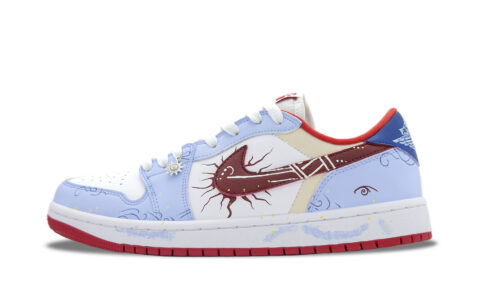 Jordan Air Jordan 1 Funi Fiery Abrasion Resistant Low top Vintage Basketball Shoes Men’s Sky Blue