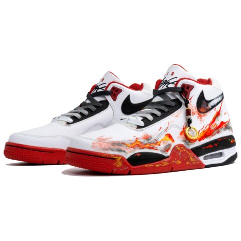 Nike Flight Legacy Myriad Flowers Entwined, Defying Fate, Shopping Bag Slip Resistant Mid top Vintage Basketball Shoes