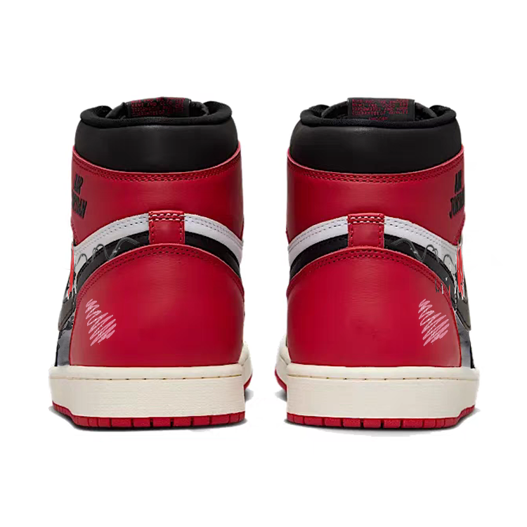 Jordan Air Jordan 1 Heartbeat Lover, Rose Heart Slip Resistant Abrasion Resistant High top Vintage Basketball Shoes