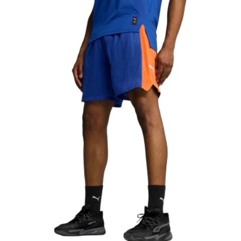 PUMA Basketball Shorts Men’s Blue Orange 02