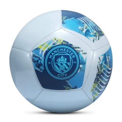 PUMA x MCFC Size 5 Machine Stitched Ball Pu White Blue Soccer Ball Unisex