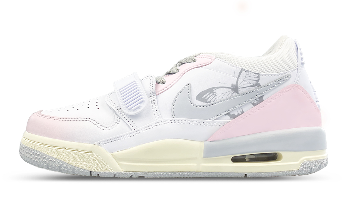 Jordan Legacy 312 Low top Vintage Basketball Shoes Men’s Silver Pink
