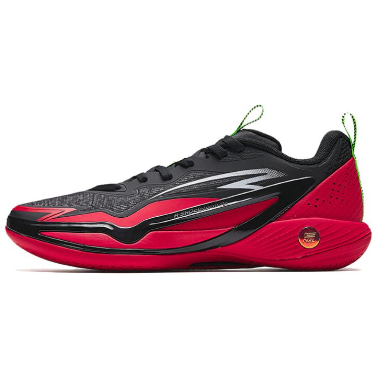 CHAOJIANTA Slip Resistant Abrasion Resistant Low top Nitrogen Technology Basketball Shoes Men’s Basic Black Classic Red