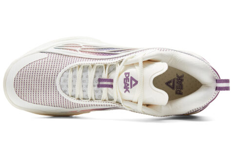 PEAK Cushioning Abrasion Resistant Rebound Low top Basketball Shoes Men’s Super Light White Purple