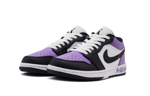 Jordan Air Jordan 1 Abrasion Resistant Low top Vintage Basketball Shoes Unisex Purple