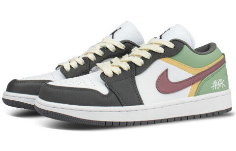 Jordan Air Jordan 1 Abrasion Resistant Abrasion Resistant Low top Vintage Basketball Shoes Unisex Ecru