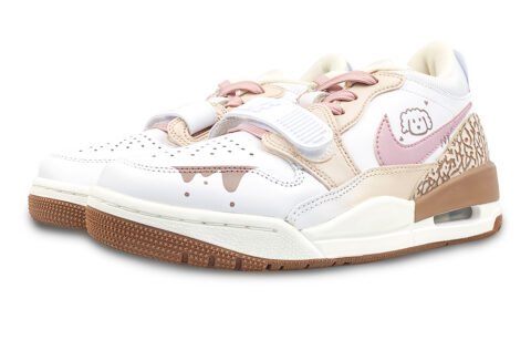 Jordan Legacy 312 Slip Resistant Low top Vintage Basketball Shoes Women’s White Brown Pink