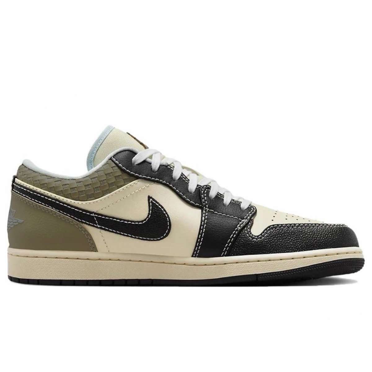 Jordan Air Jordan 1 Slip Resistant Abrasion Resistant Low top Vintage Basketball Shoes Men’s Black