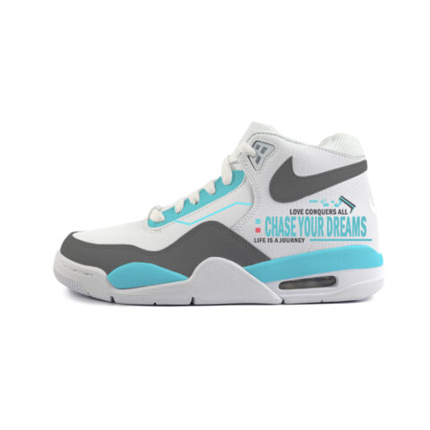 Nike Flight Legacy Mid top Vintage Basketball Shoes Unisex White Blue