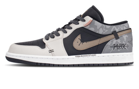 Jordan Air Jordan 1 Low top Vintage Basketball Shoes Men’s Black Gray