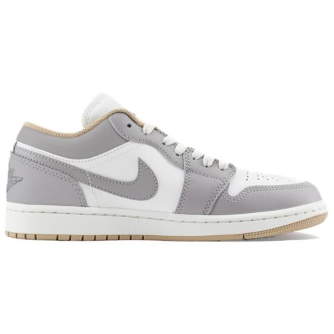Jordan Air Jordan 1 Abrasion Resistant Height Increasing Low top Vintage Basketball Shoes Unisex Cool Gray