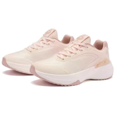 QIAODAN Cushioning Breathable Rebound Low top Sprint Running Shoes Women’s Beige Pink