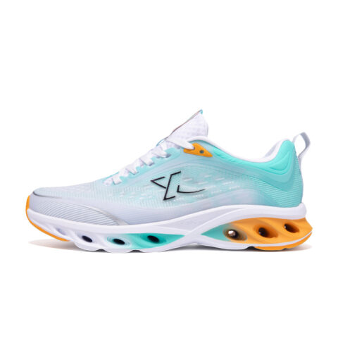 XTEP Cushioning Slip Resistant Breathable Low top Casual Running Shoes Men’s White Blue