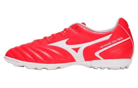 Mizuno Monarcida TF Turf Slip Resistant Abrasion Resistant Soccer Shoes Men’s Neon Red