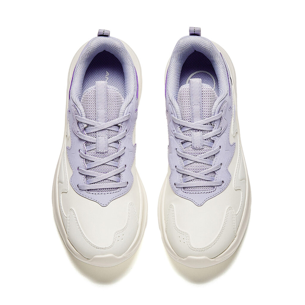 Anta Cushioning, Non Slip, And Waterproof Low top Running Shoes Women’s Mist Light Purple