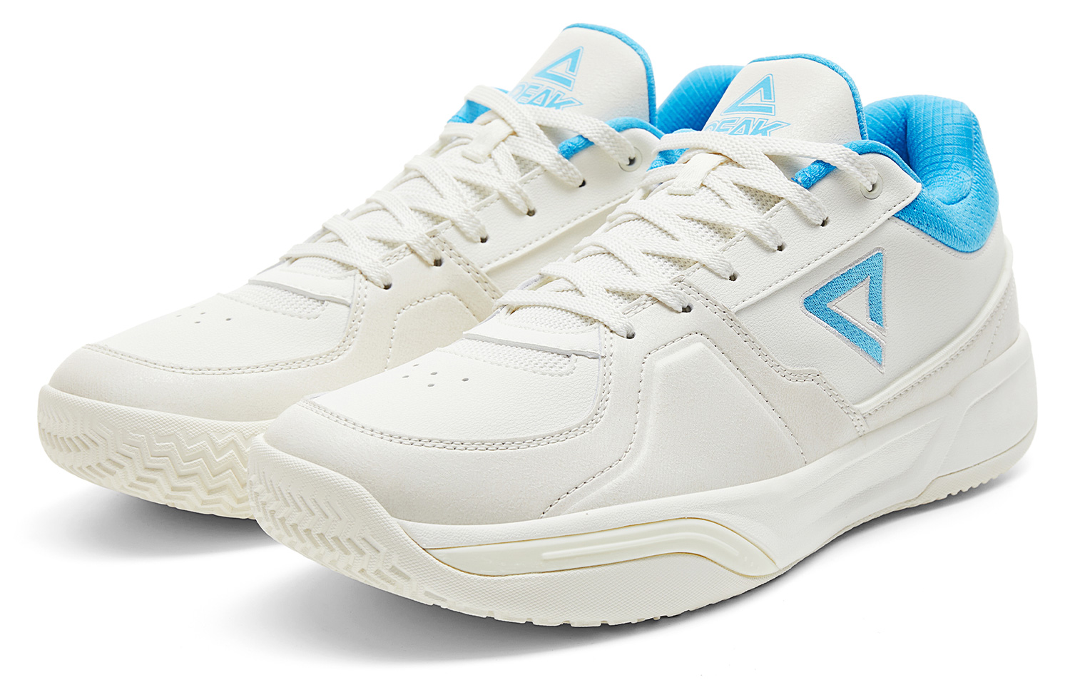 PEAK Taichi Oke Cushioning Rebound Abrasion Resistant Slip Resistant Low top Basketball Shoes Men’s Milk White Blue