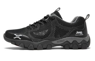 Jeep Urban Outdoors Mesh, Textile, Leather Cushioning Slip Resistant Abrasion Resistant Breathable Lightweight Low top