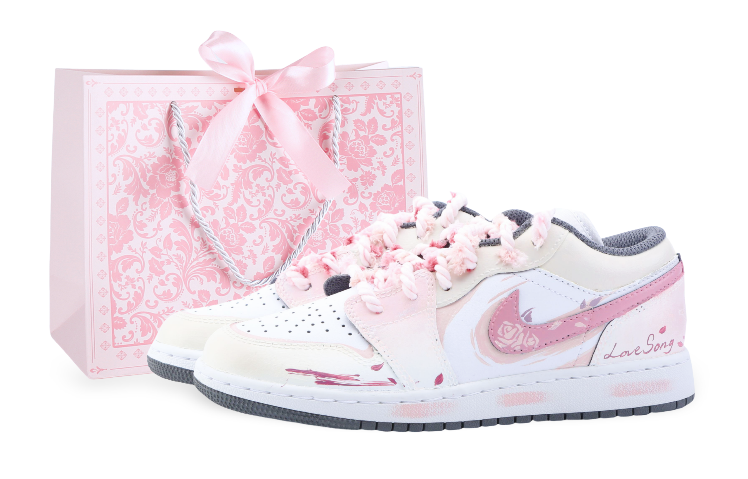 Jordan Air Jordan 1 Drippy Love Journal Abrasion Resistant Abrasion Resistant Low top Vintage Basketball Shoes Unisex