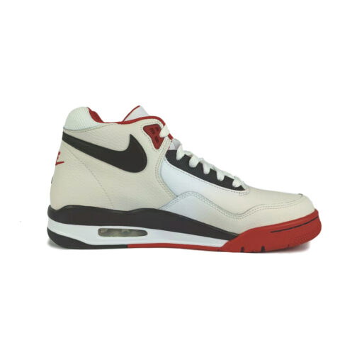 Nike Flight Legacy Synthetic Leather Cushioning Mid top Vintage Basketball Shoes Unisex Red White
